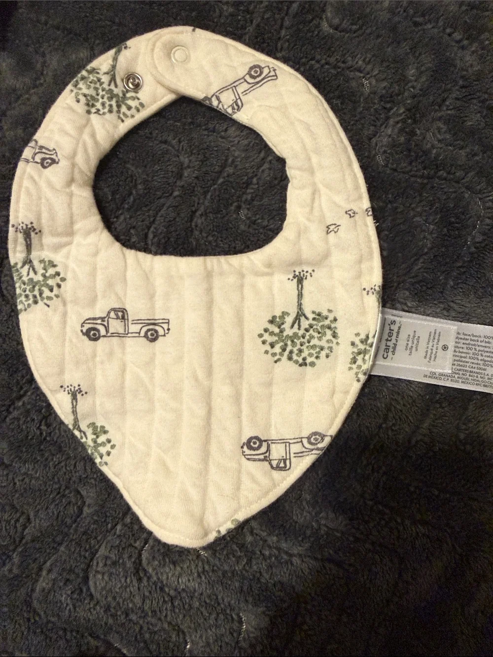 Carter's Child Of Mine Cream Quilted One-Piece with Bib